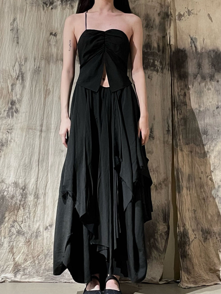 Black Loose Seam Dress