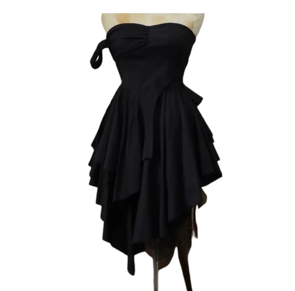 JI X ELYWOOD COLLABORATION BLACK STRAPLESS DRESS