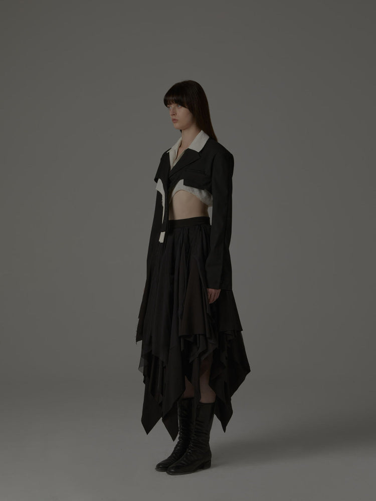 Black Interlaced Cutting Skirt