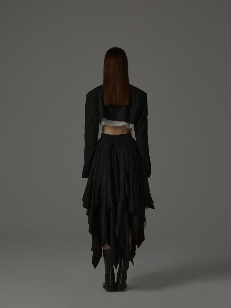 Black Interlaced Cutting Skirt