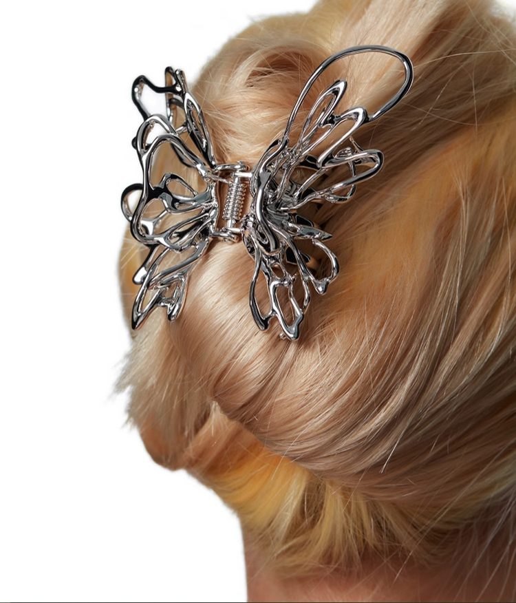 Liquefied Metal Butterfly Hair Claw Clip (LARGE)