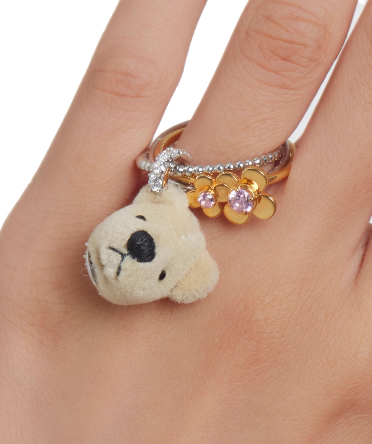 Bear Head Flower Ring