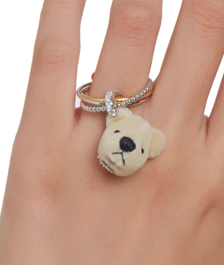 Bear Head Flower Ring