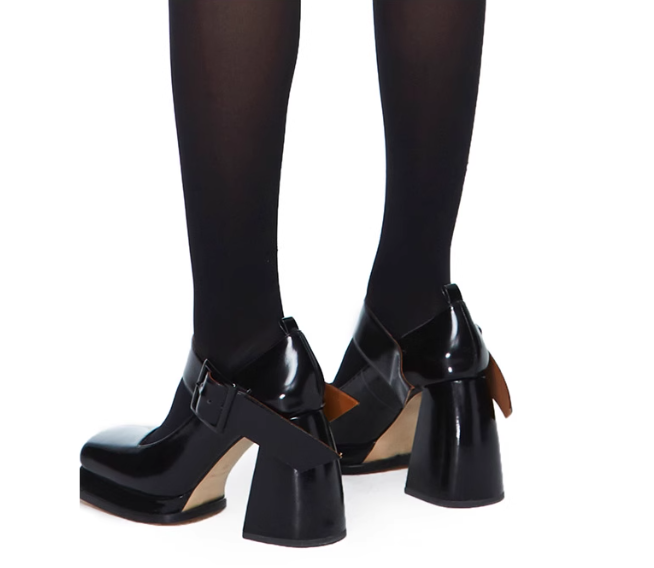 Black Square Toe Heels