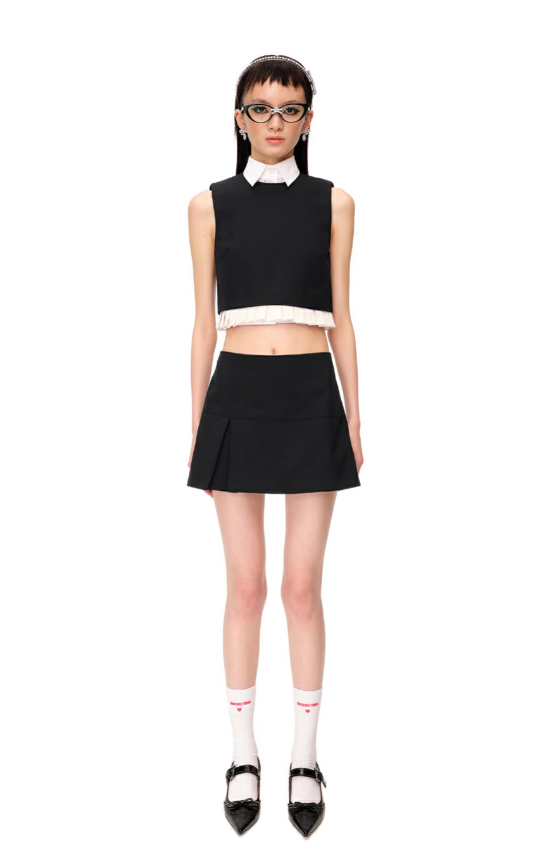 Side Slit Mini Low Waist Skirt