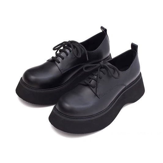 Strawberry Class 2 Series Black Thick-soled Derby Shoes