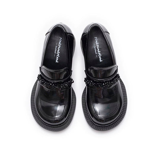 Only Love Eternal Series Black Crystal Loafers