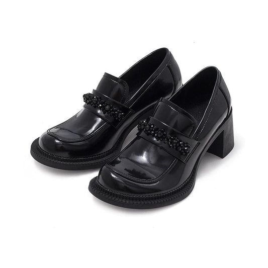 Only Love Eternal Series Black Crystal Loafers