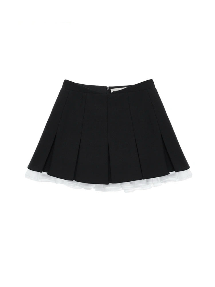 Layered A-shape Miniskirt