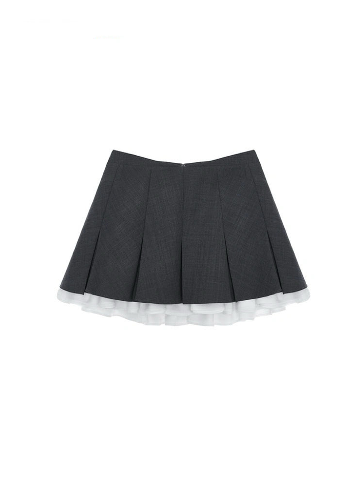 Layered A-shape Miniskirt