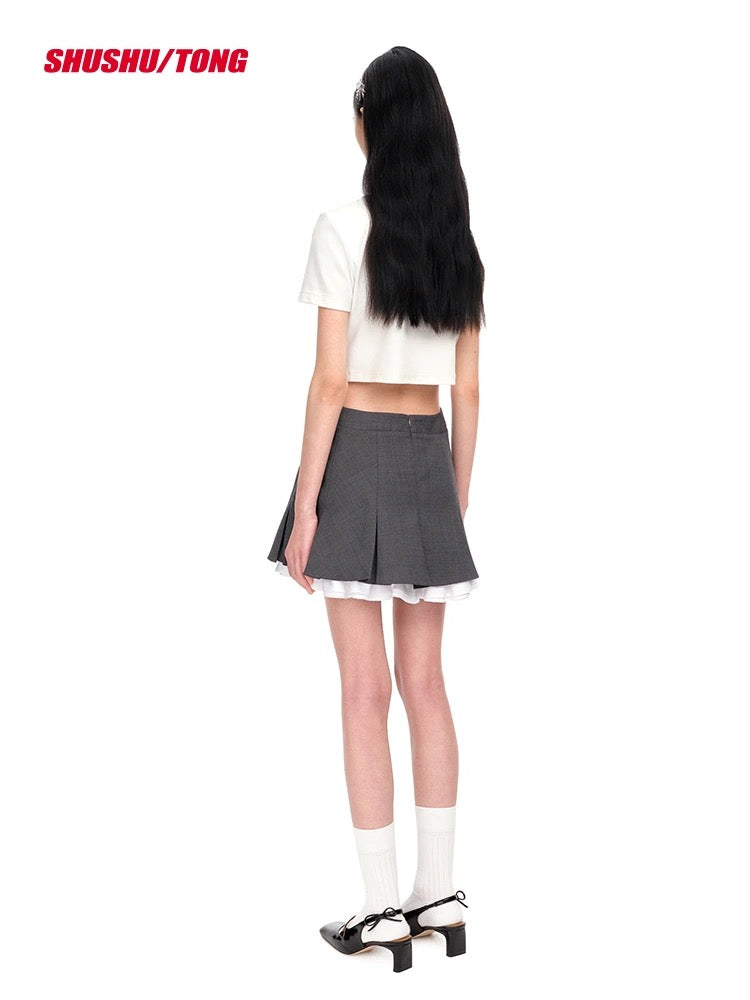 Layered A-shape Miniskirt