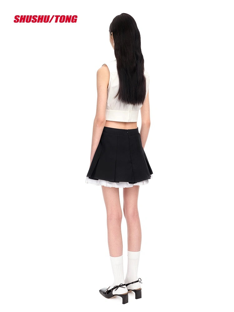 Layered A-shape Miniskirt