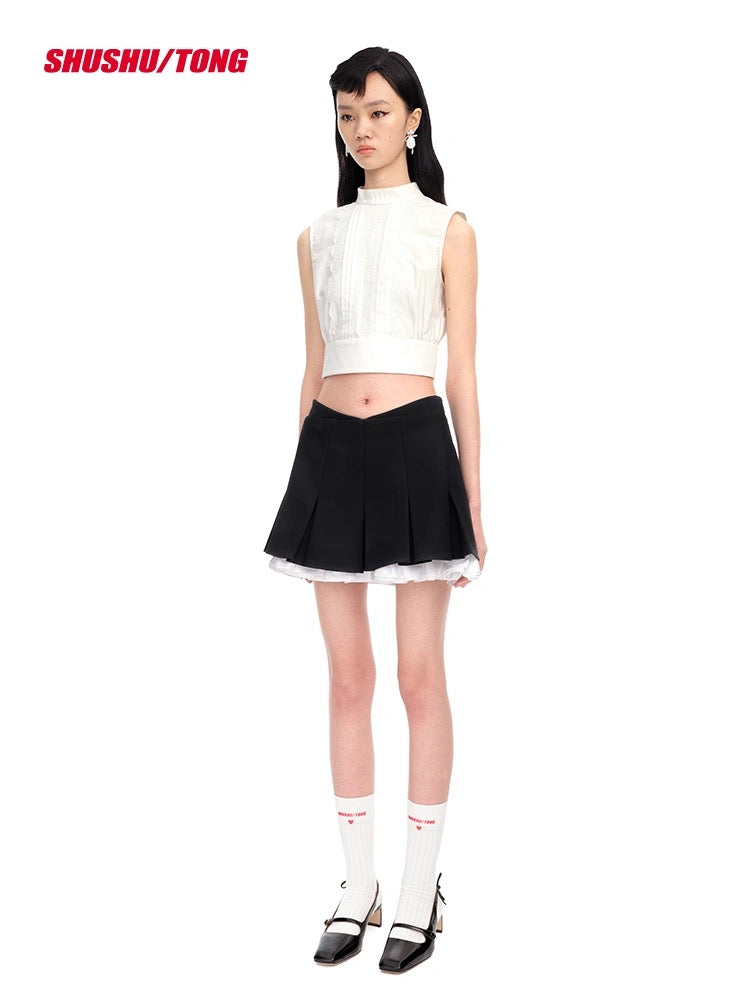 Layered A-shape Miniskirt