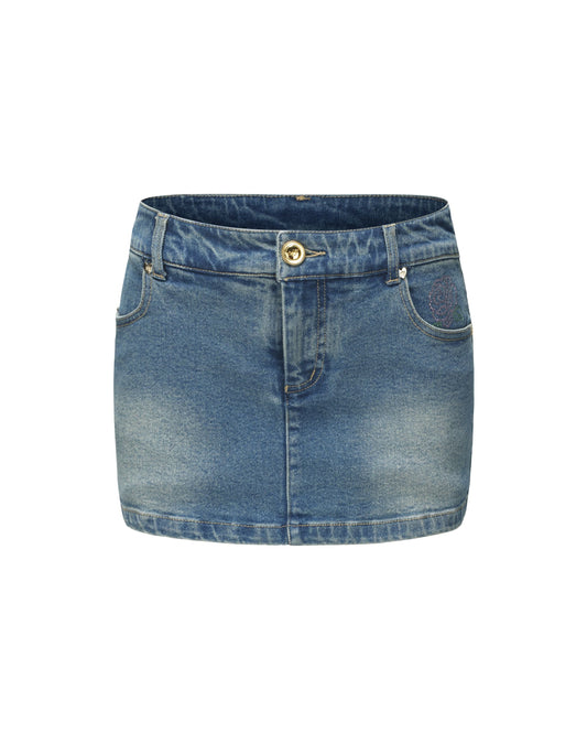 Chloe Rose Denim Mini Skirt