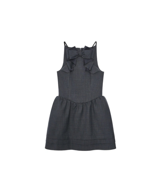 Gray 3D Bow Minidress