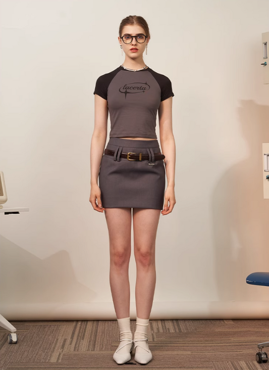 Metallic Embellished Bodycon Mini Skirt