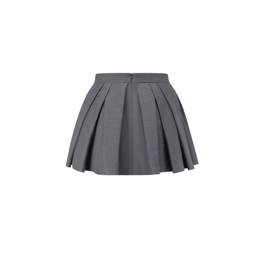 Gray Floral Bud-shaped A-line Fluffy Skirt