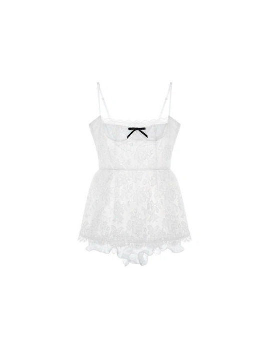 White Layered  lace Minidress
