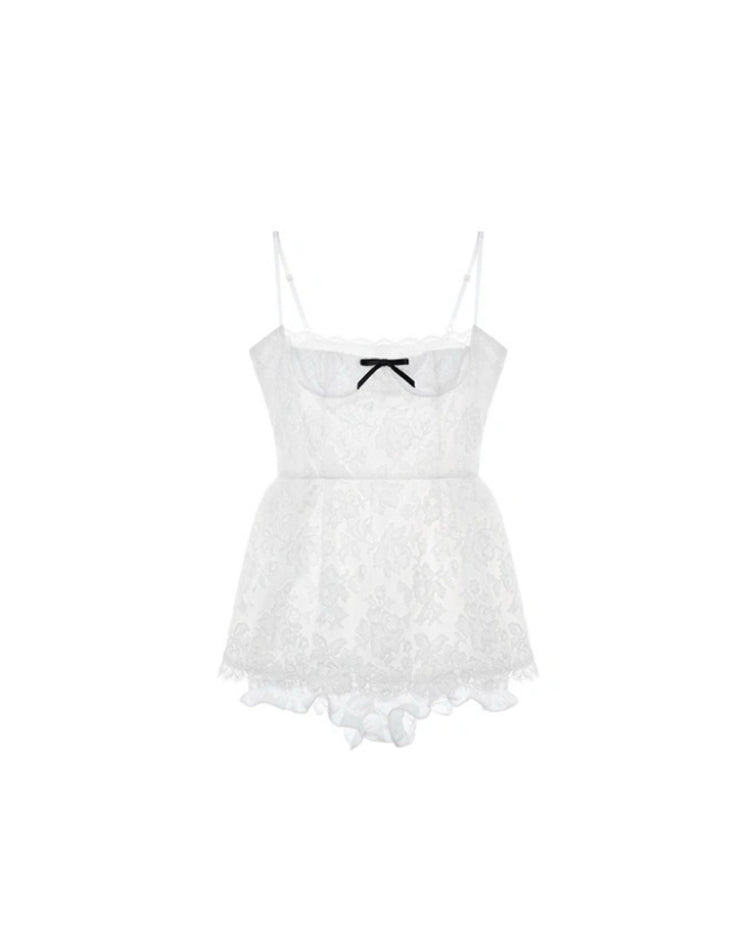 White Layered  lace Minidress