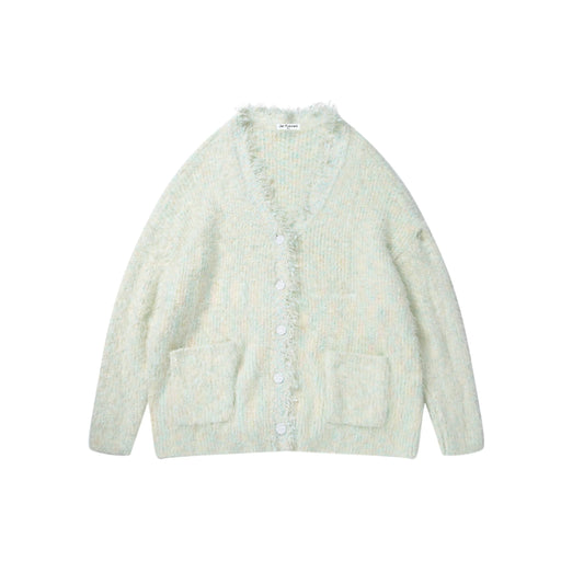 Ice Cream-colored Wheat Ear Fringe Cardigan