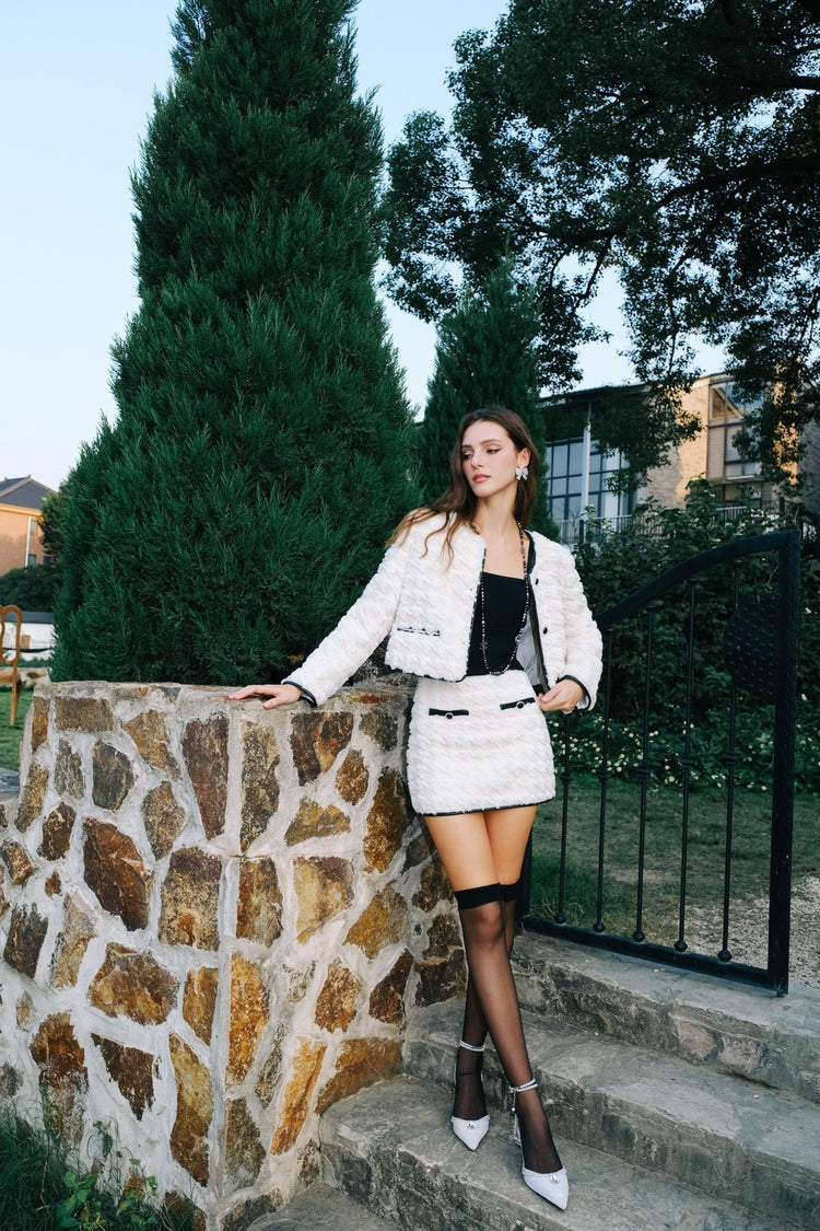 Chanel-Style Plush Short Jacket