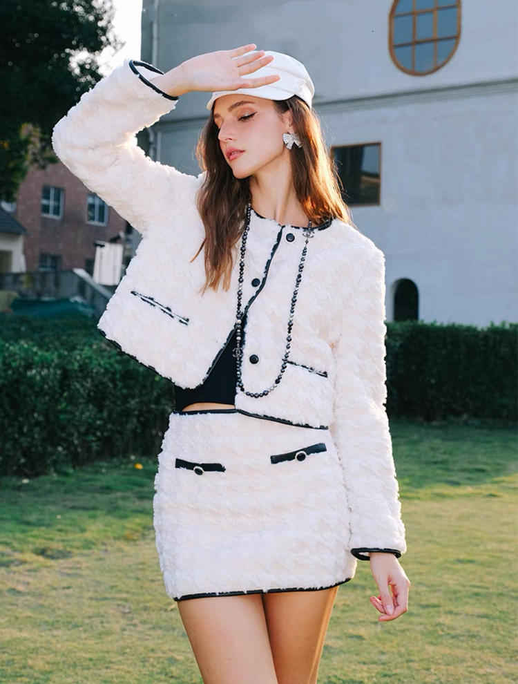 Chanel-Style Plush Short Jacket