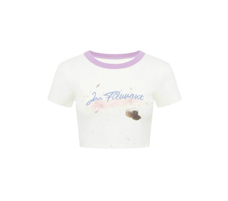 Chocolate Logo Print Fitted Short-sleeve Shirt