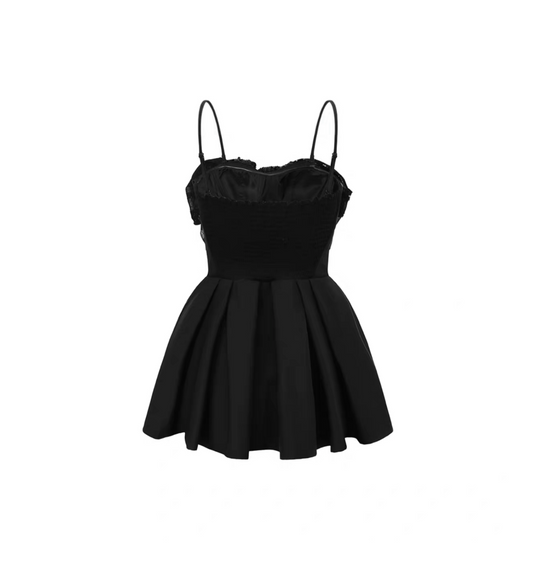 Sequin Butterfly Bow Embellished Spaghetti Strap Dress