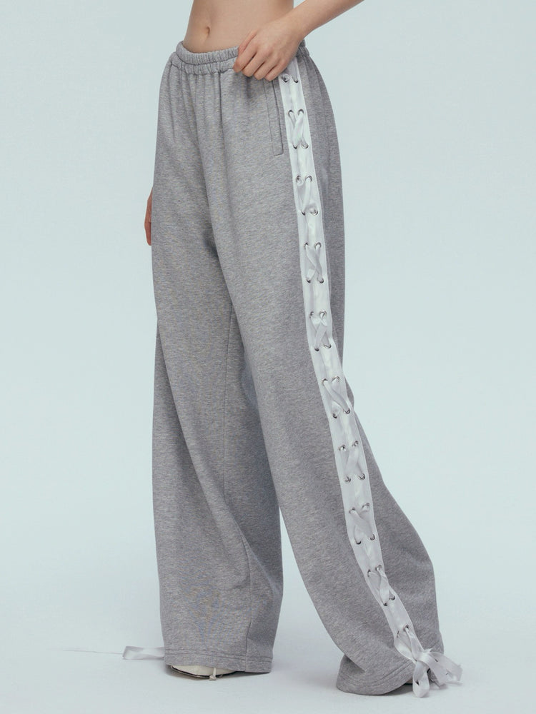 Side Ribbon Loose Fit Sweatpants