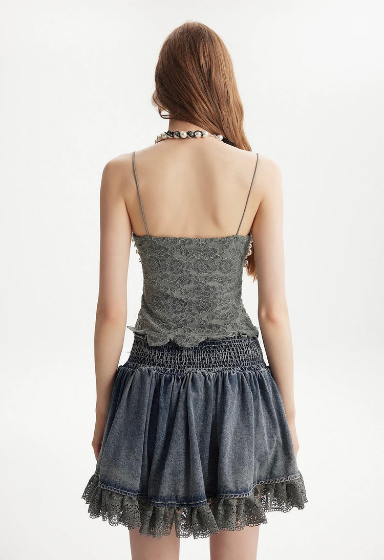 Lace and Pearl Decorated Camisole