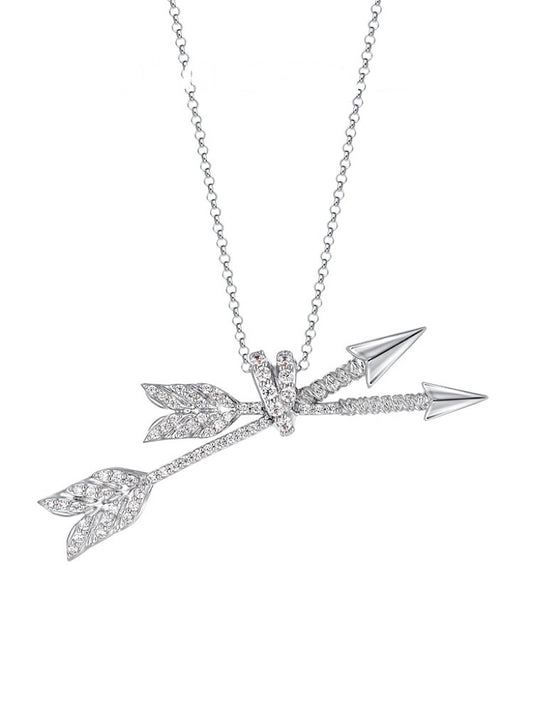 YVMIN X SHUSHUTONG / Double Arrow Pave Necklace