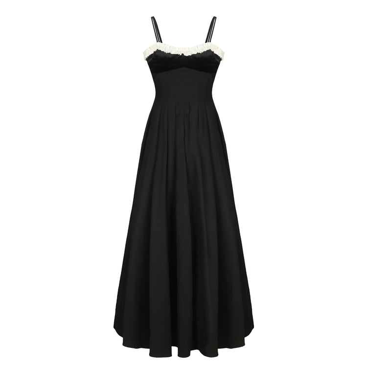 Box Pleats Volume Maxi Dress