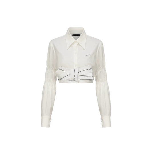 Deconstructed Bow Short Long-Sleeve Shirt