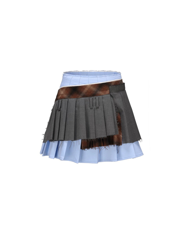 Dark Gray Deconstructed Pleated Skirt