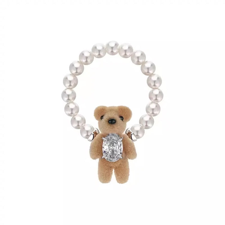 Paradise / Flocked Mini Bear Soft Ring