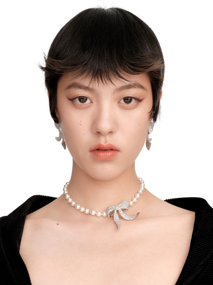 Yvmin X Shushutong / Pave Bowknot Necklace