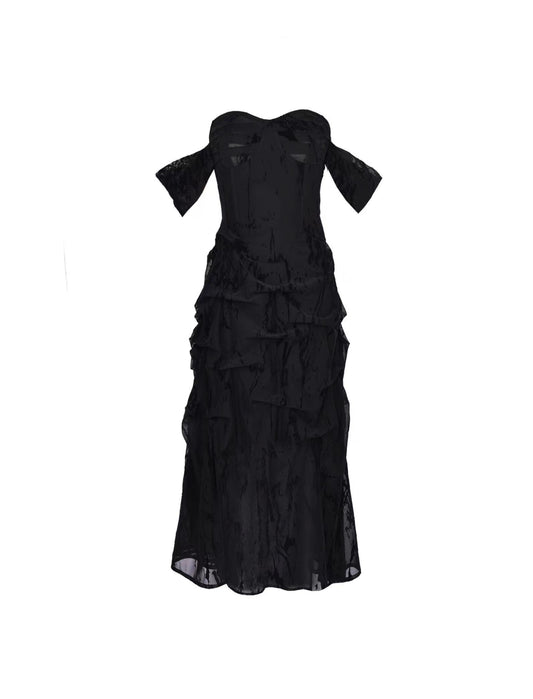 Nightfall Ruched Strapless Dress