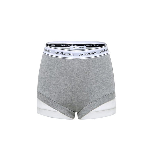 Logo Elastic Waistband Color-block Shorts