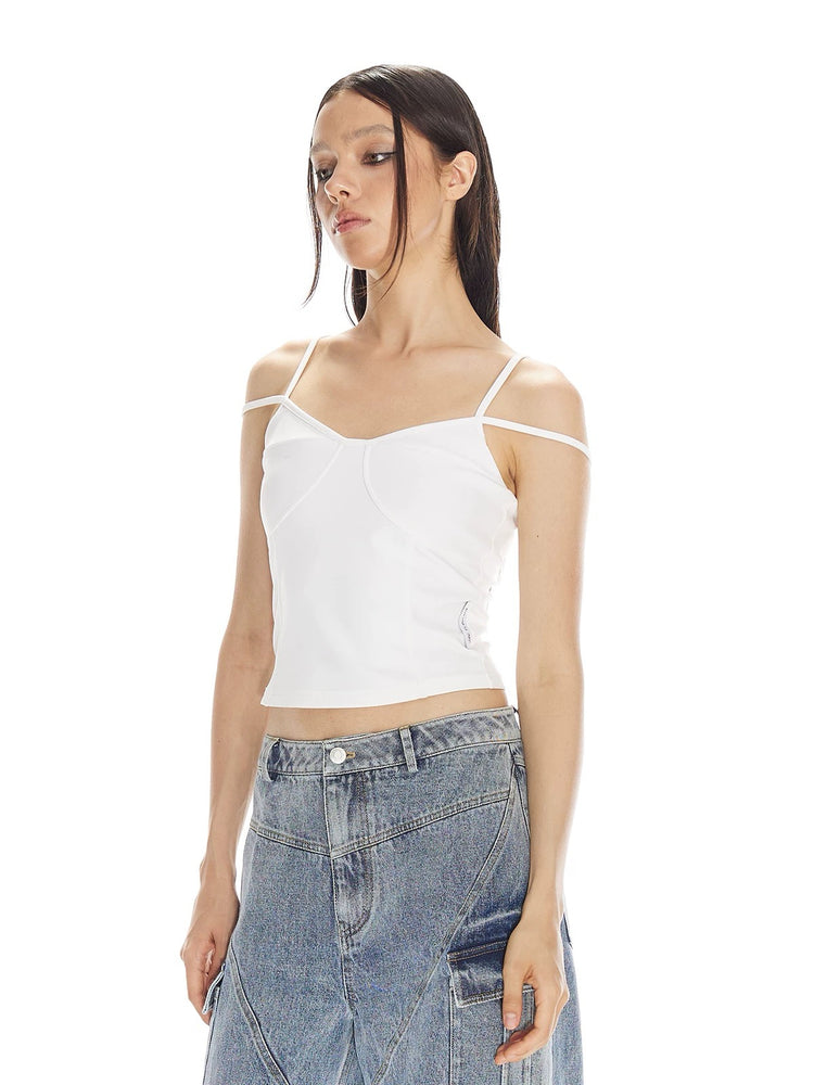 White Double Spaghetti Strap Tank Top