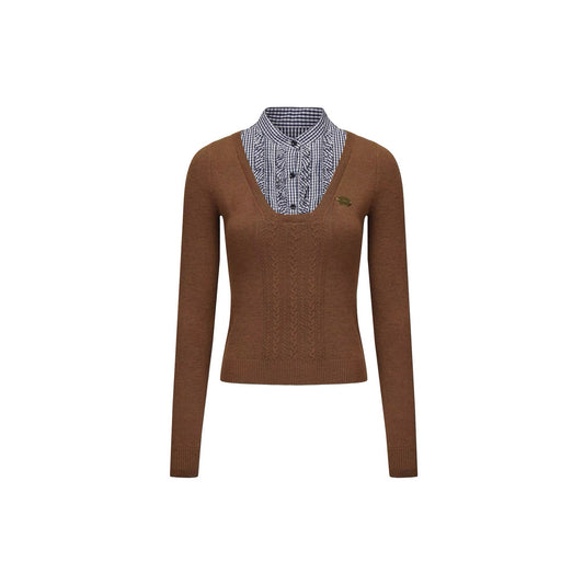 Needle-and-Mesh Patchwork Sweater