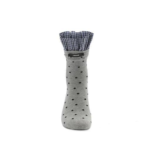 Polka Dot Plaid Patchwork Mid-Calf Socks