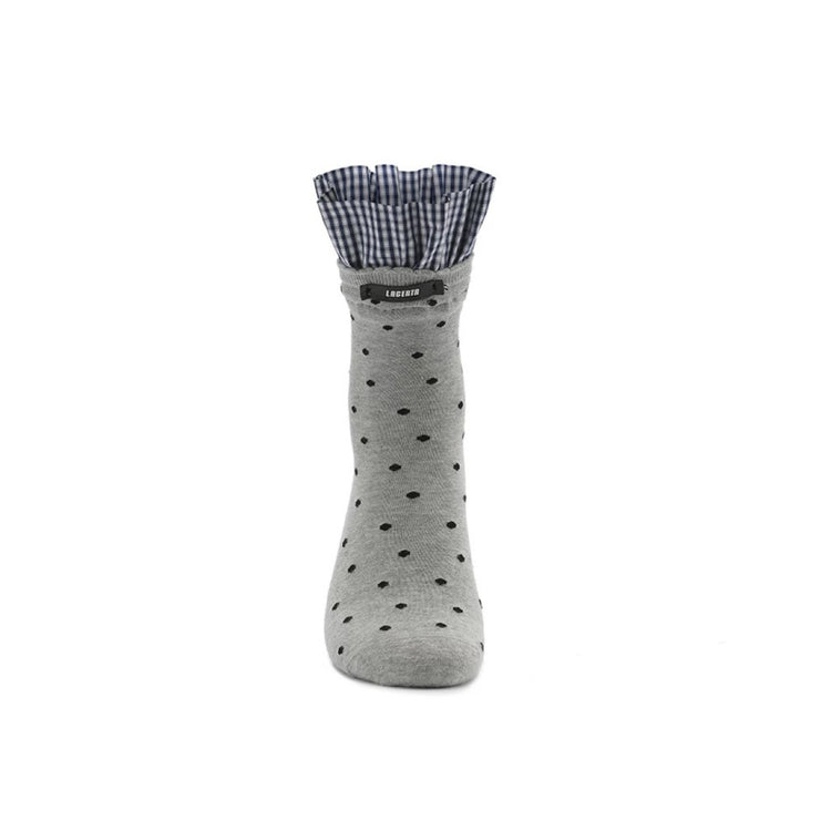 Polka Dot Plaid Patchwork Mid-Calf Socks