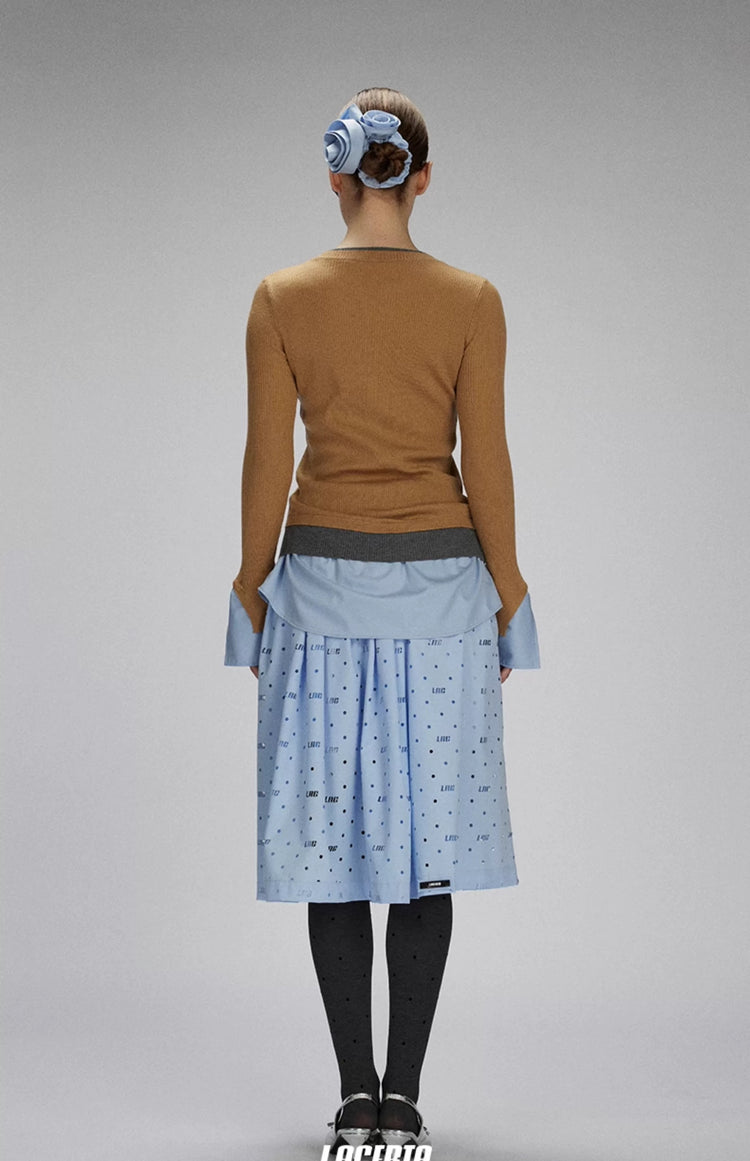Mesh Panel Faux Two-Piece Cardigan
