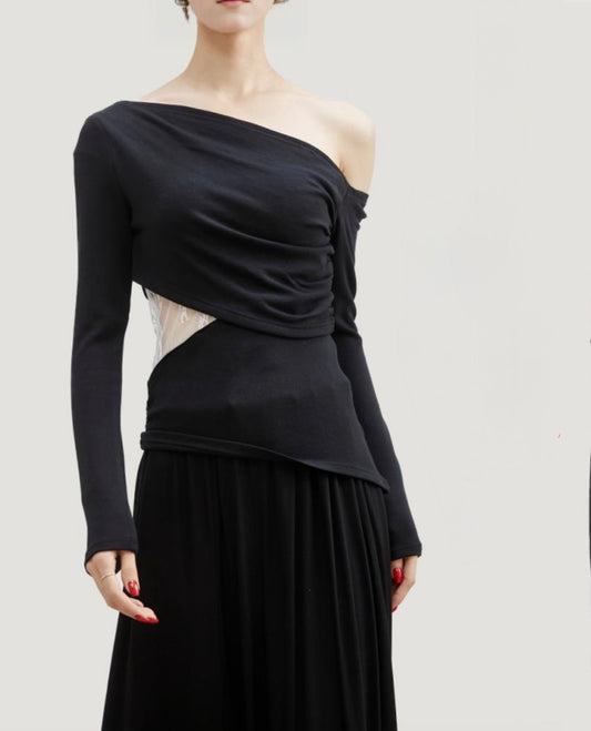 Midriff-baring Lace Top