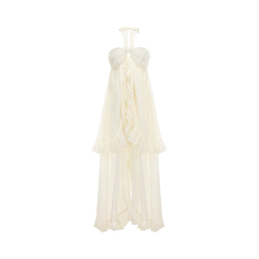 Sequin Tie-neck Halter Dress