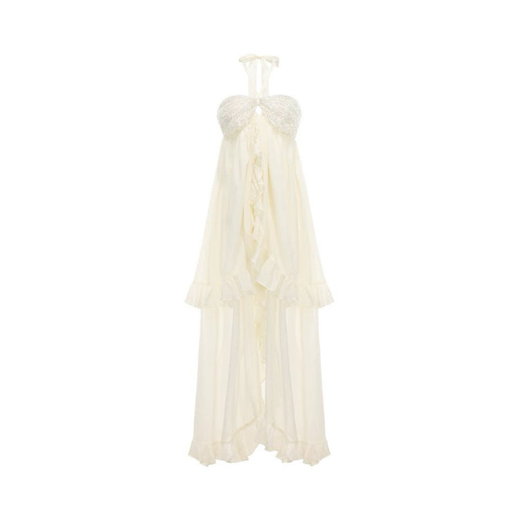 Sequin Tie-neck Halter Dress