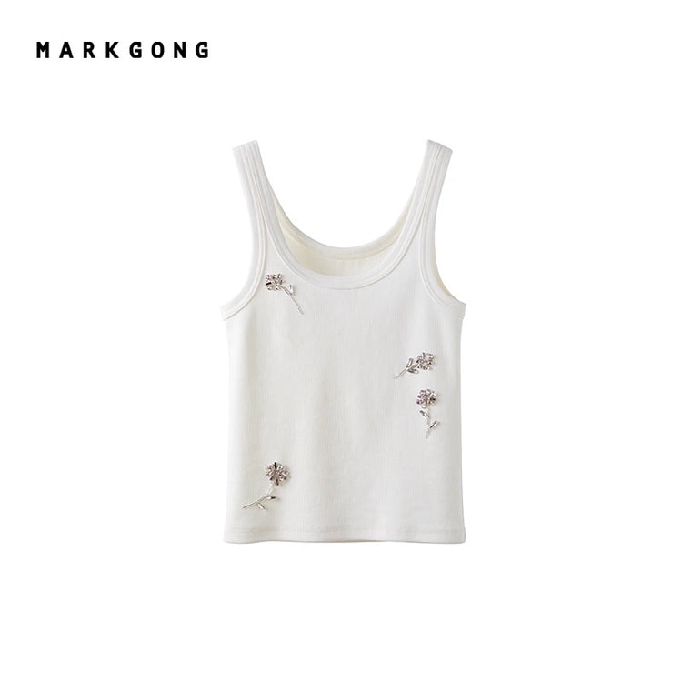 Minimalist Beaded Vest Top