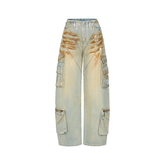 Snake Silver-Brushed H-Cut Jeans