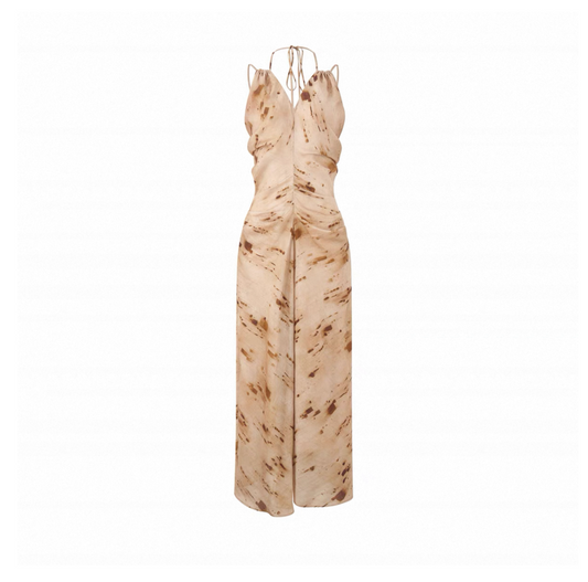 Halter Floral V-neck Dress