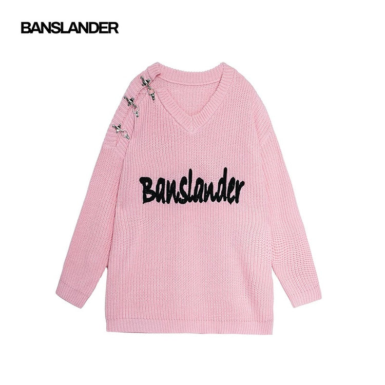 Metal Buckles Logo Sweater